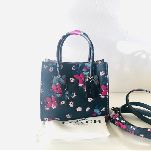 Coach Cashin Carry Tote Floral Blue Micro Purse - Picture 1 of 9